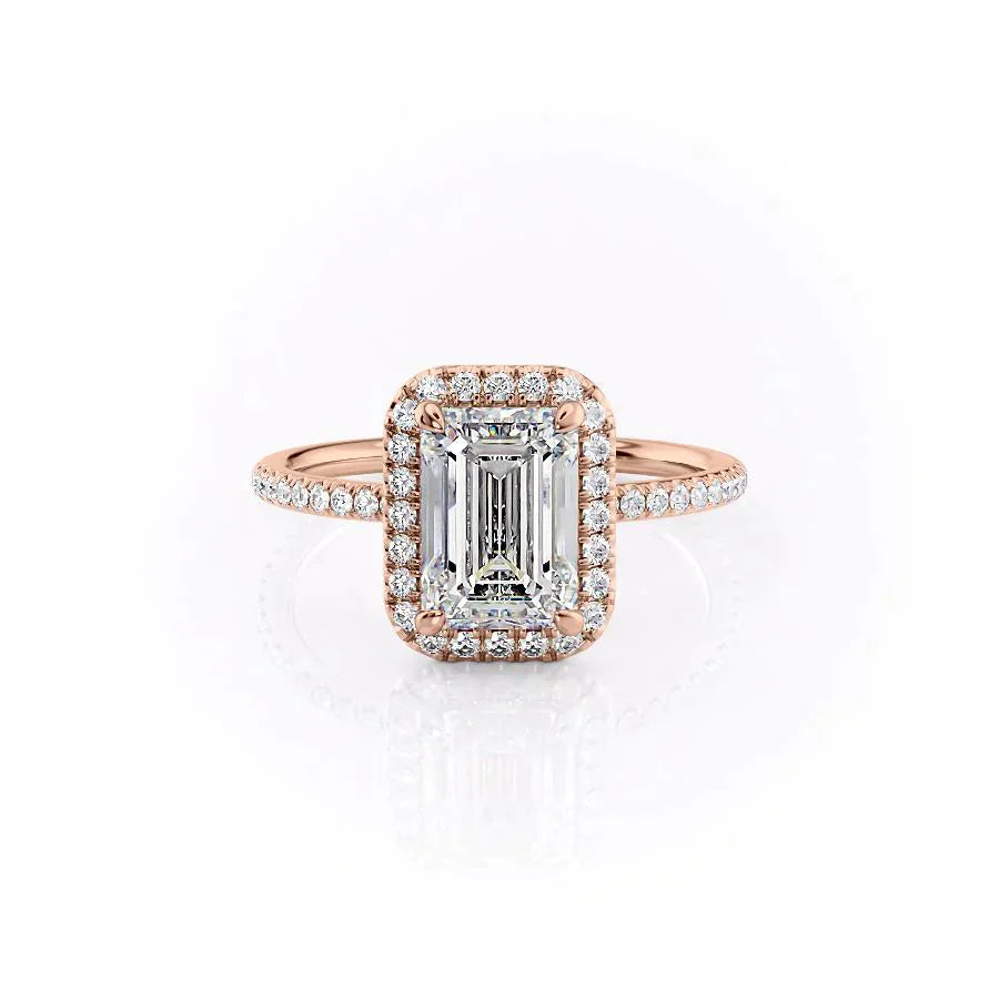 The Michelle Set With A 3 Carat Emerald Moissanite