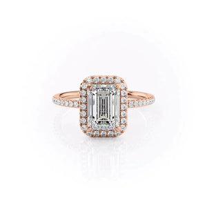 The Michelle Set With A 2 Carat Emerald Moissanite