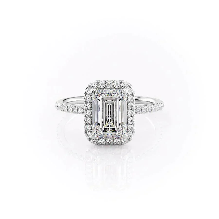 The Michelle Set With A 4.5 Carat Emerald Moissanite