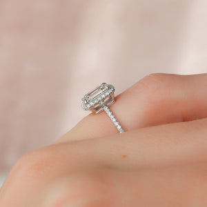 The Michelle Set With A 3 Carat Emerald Lab Diamond