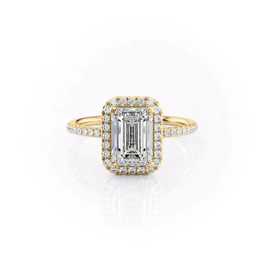 The Michelle Set With A 2 Carat Emerald Moissanite
