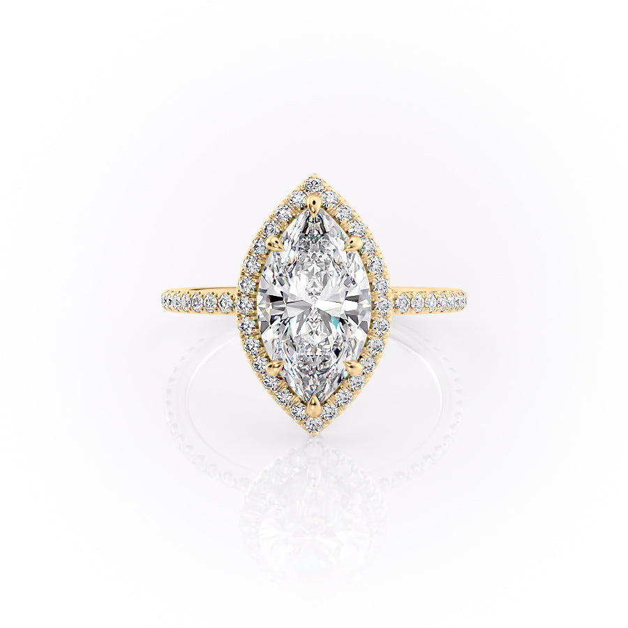 The Michelle Set With A 3 Carat Marquise Moissanite