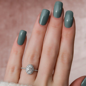 The Michelle Set With A 1 Carat Oval Lab Diamond