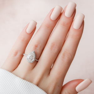 The Michelle Set With A 3 Carat Pear Lab Diamond