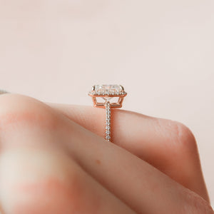 The Michelle Set With A 2.5 Carat Radiant Lab Diamond