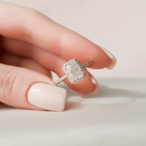 The Michelle Set With A 2.5 Carat Radiant Lab Diamond