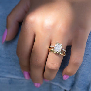 The Michelle Set With A 2.5 Carat Radiant Lab Diamond