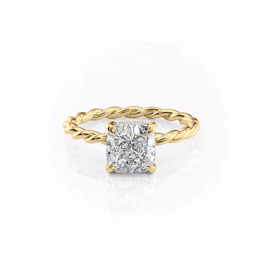 The Alice Set With A 2 Carat Cushion Lab Diamond