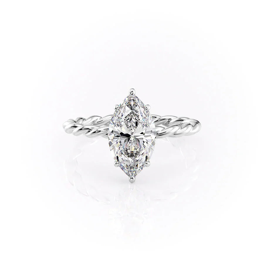 The Alice Set With A 1 Carat Marquise Moissanite