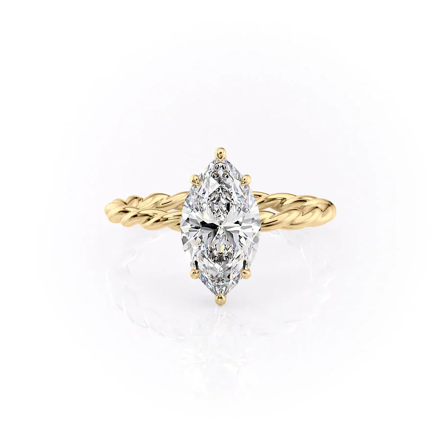 The Alice Set With A 1.5 Carat Marquise Moissanite