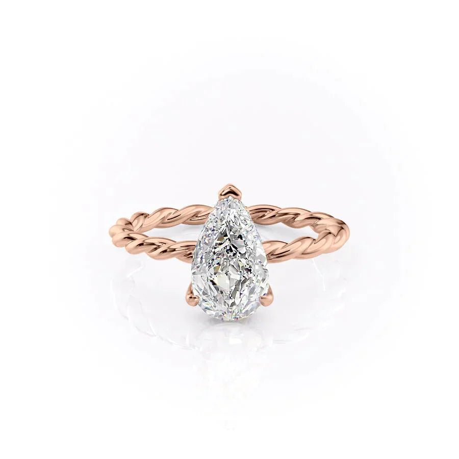 The Alice Set With A 2 Carat Pear Lab Diamond