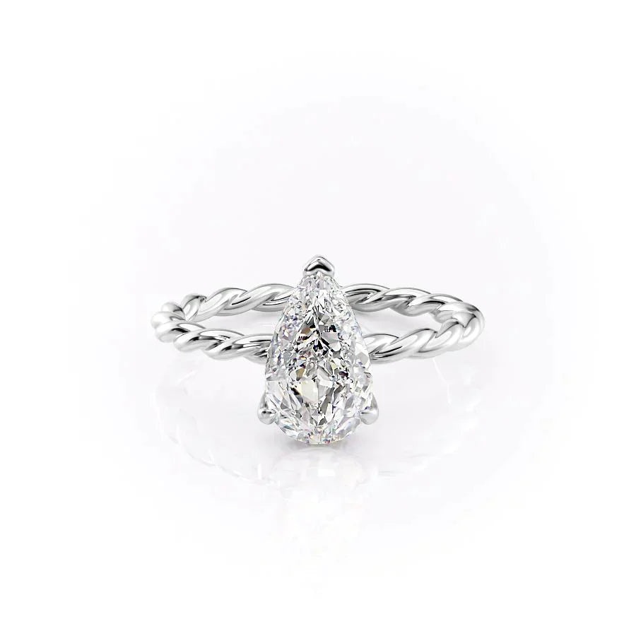 The Alice Set With A 1.5 Carat Pear Lab Diamond