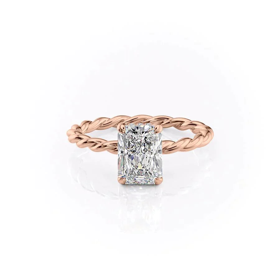 The Alice Set With A 3 Carat Radiant Lab Diamond