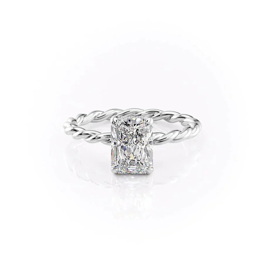 The Alice Set With A 2.5 Carat Radiant Lab Diamond
