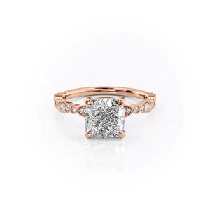 The Jasmine Set With A 1 Carat Cushion Lab Diamond
