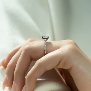 The Jasmine Set With A 2.5 Carat Cushion Lab Diamond