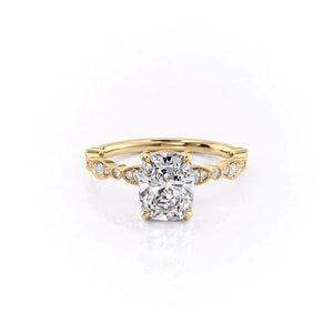 The Jasmine Set With A Elongated Cushion Moissanite