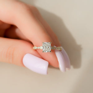 The Jasmine Set With A Elongated Cushion Moissanite