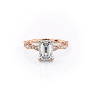 The Jasmine Set With A 1.5 Carat Emerald Lab Diamond