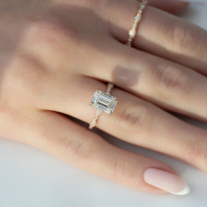 The Jasmine Set With A 1.5 Carat Emerald Lab Diamond