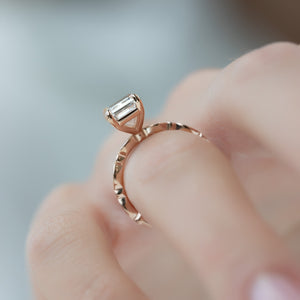 The Jasmine Set With A 1.5 Carat Emerald Lab Diamond