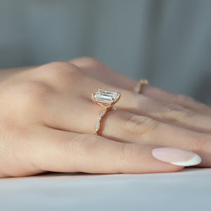 The Jasmine Set With A 1.5 Carat Emerald Lab Diamond