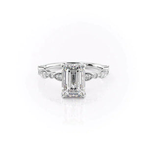 The Jasmine Set With A 2 Carat Emerald Lab Diamond