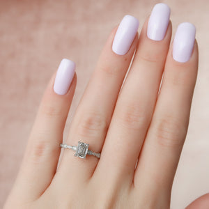 The Jasmine Set With A 3 Carat Emerald Lab Diamond