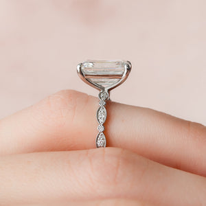 The Jasmine Set With A 3 Carat Emerald Lab Diamond