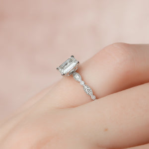 The Jasmine Set With A 3 Carat Emerald Lab Diamond