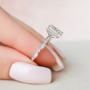 The Jasmine Set With A 3 Carat Emerald Lab Diamond
