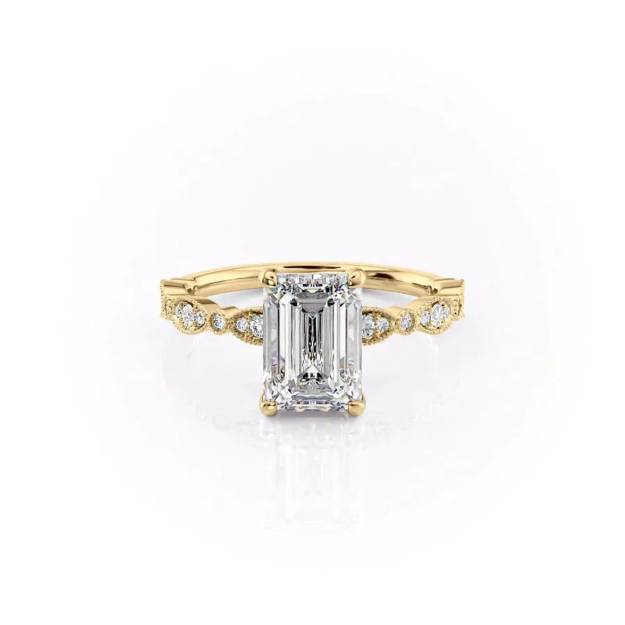 The Jasmine Set With A 2 Carat Emerald Lab Diamond