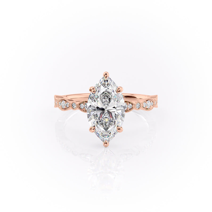 The Jasmine Set With A 2 Carat Marquise Lab Diamond