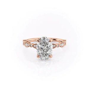 The Jasmine Set With A 2.5 Carat Oval Lab Diamond