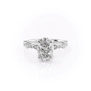 The Jasmine Set With A 2.5 Carat Oval Lab Diamond