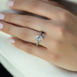 The Jasmine Set With A 1.5 Carat Oval Lab Diamond