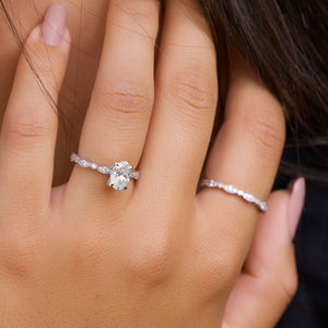 The Jasmine Set With A 1.5 Carat Oval Lab Diamond