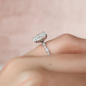 The Jasmine Set With A 1.5 Carat Oval Lab Diamond