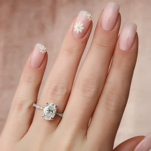 The Jasmine Set With A 1.5 Carat Oval Lab Diamond