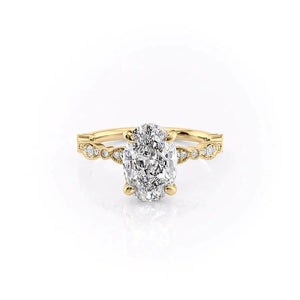 The Jasmine Set With A 3 Carat Oval Lab Diamond