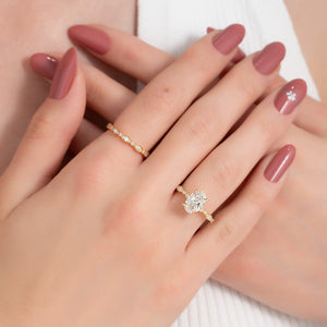 The Jasmine Set With A 3 Carat Oval Lab Diamond