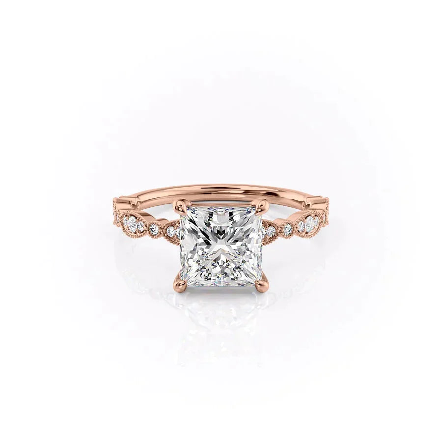 The Jasmine Set With A 2 Carat Princess Lab Diamond