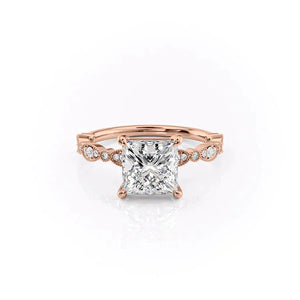 The Jasmine Set With A 2.5 Carat Princess Lab Diamond