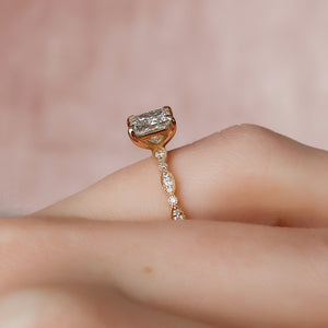 The Jasmine Set With A 1 Carat Princess Lab Diamond
