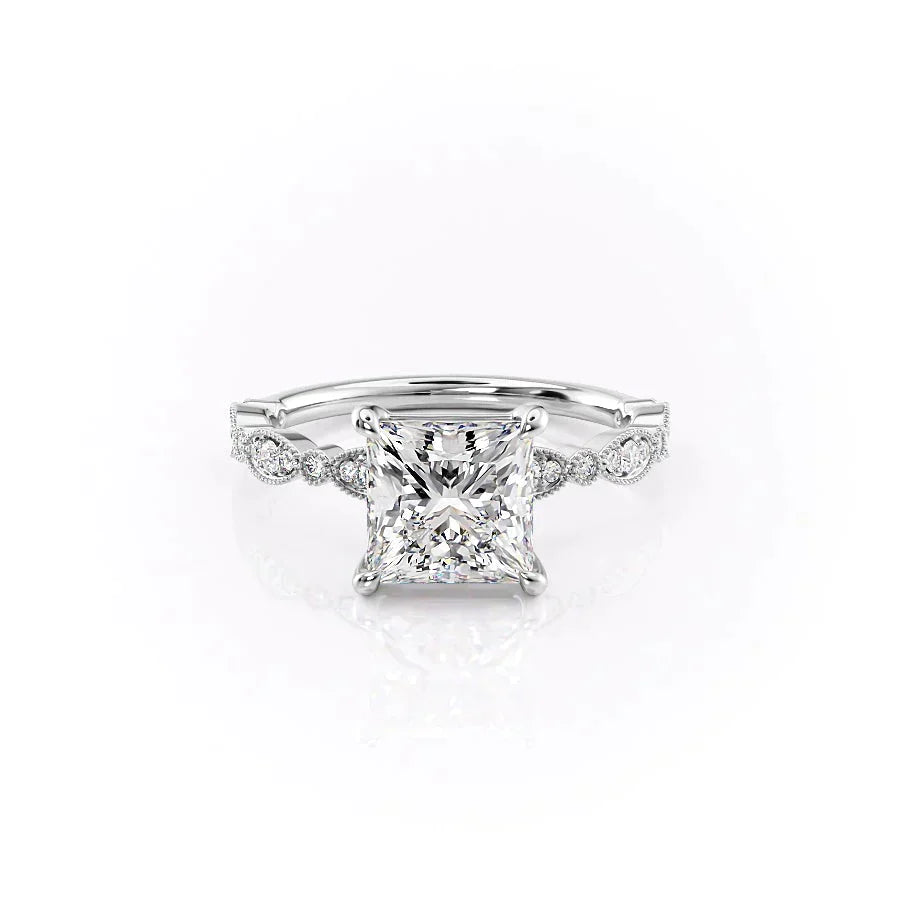 The Jasmine Set With A 3 Carat Princess Lab Diamond