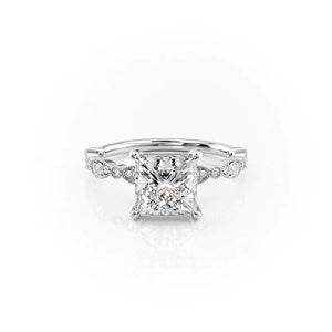 The Jasmine Set With A 1.5 Carat Princess Lab Diamond