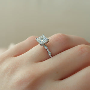 The Jasmine Set With A 3 Carat Princess Lab Diamond