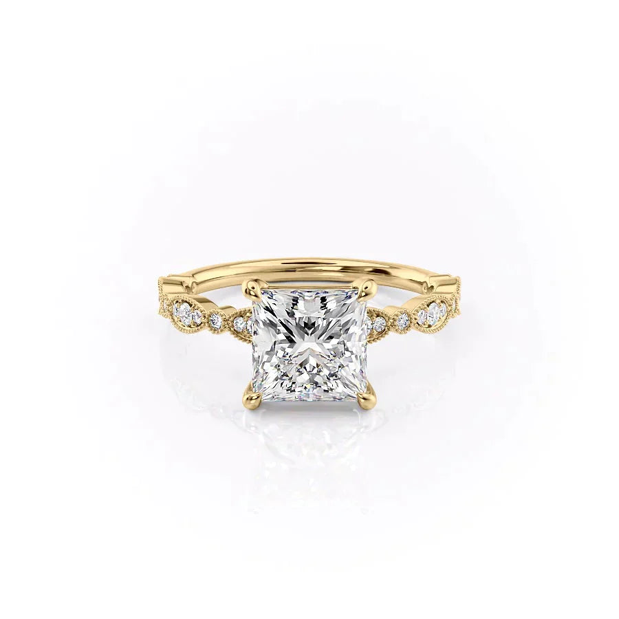The Jasmine Set With A 3 Carat Princess Lab Diamond