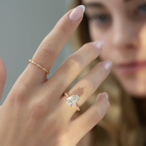 The Jasmine Set With A 1.5 Carat Pear Lab Diamond