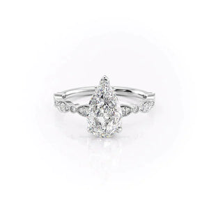 The Jasmine Set With A 1 Carat Pear Lab Diamond